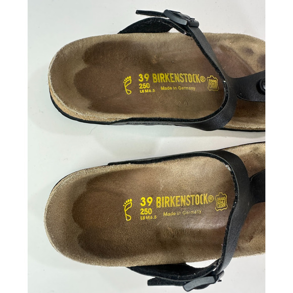 Birkenstock Gizeh Sandals Black Slides Buckle Thong 39 Women's US Size 8 - Picture 7 of 13